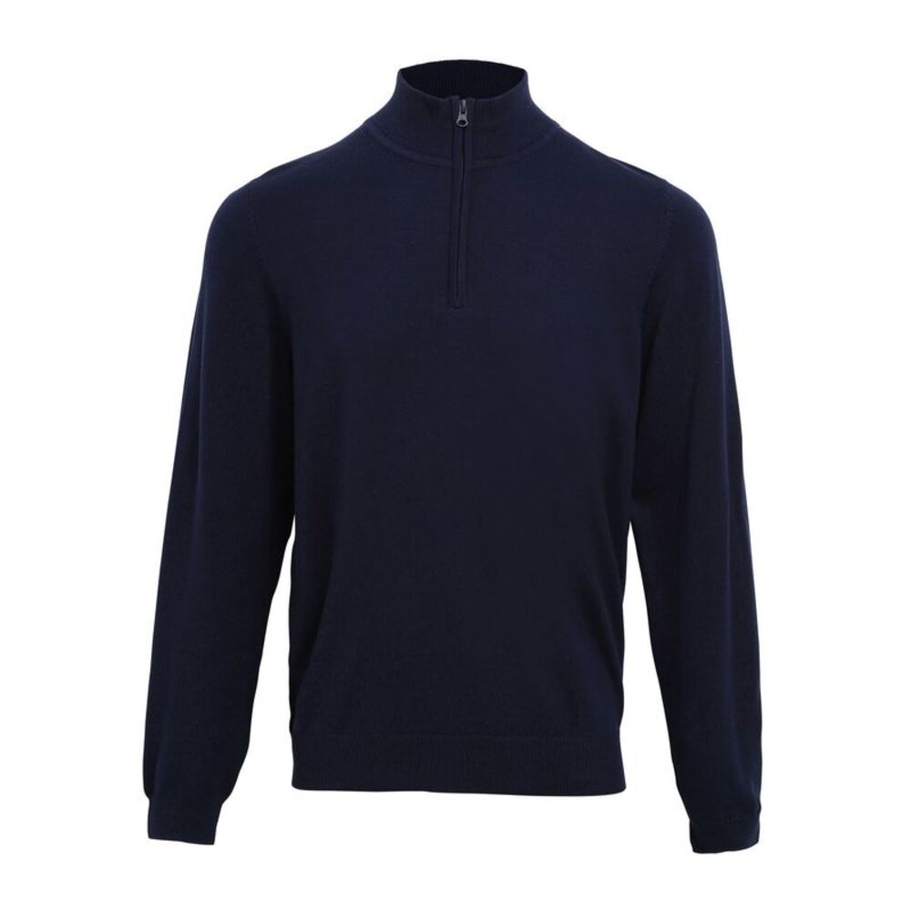 Premier Mens Zip Neck Sweatshirt / Navy